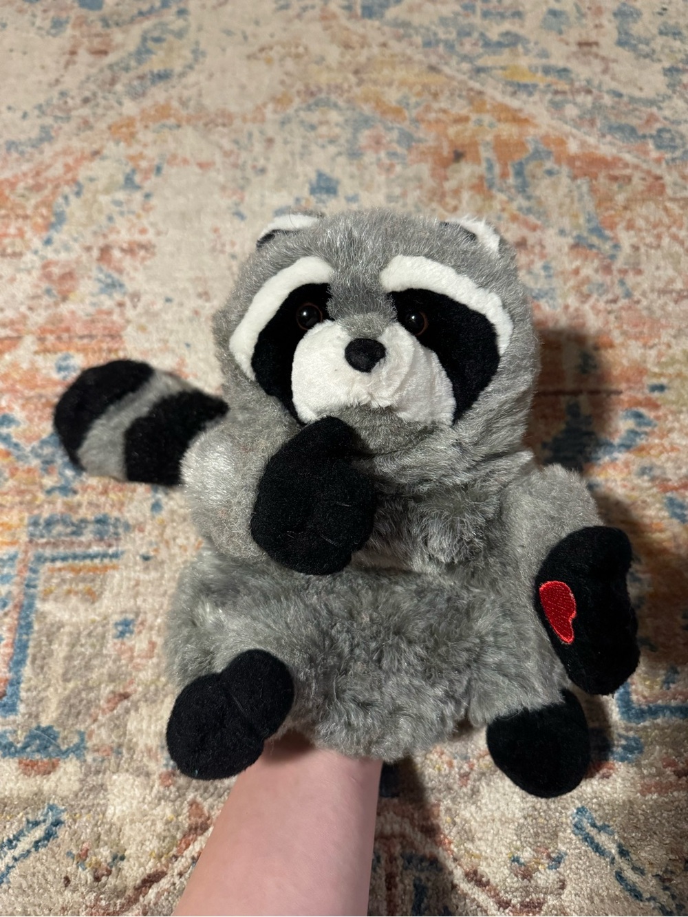 Vintage Raccoon Plush Hand Puppet